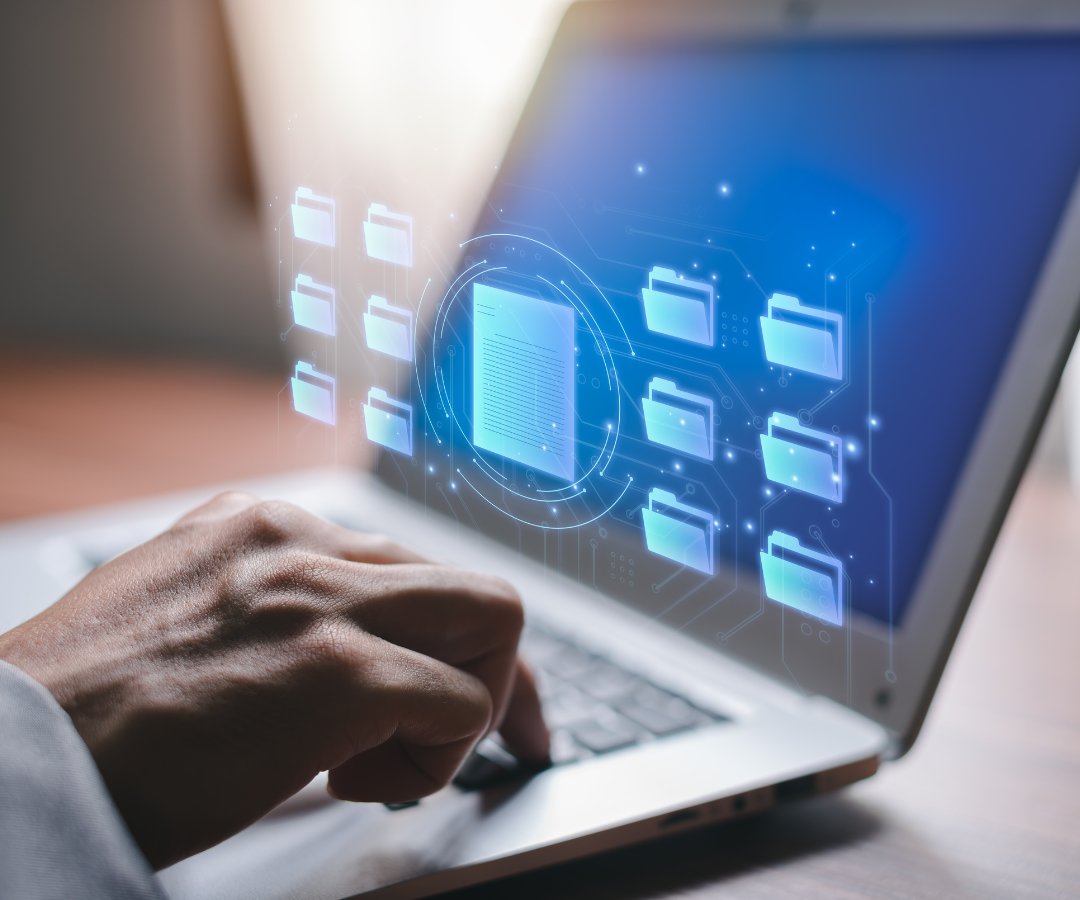 HR manager deciding to save or delete a file at a business